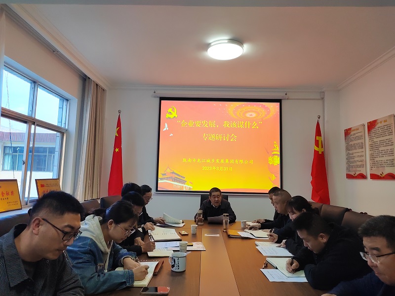 【“三抓三促”行動(dòng)進(jìn)行時(shí)】市龍江城鄉(xiāng)集團(tuán)開(kāi)展“隴南要發(fā)展，我該謀什么”——圍繞“加快集團(tuán)公司高質(zhì)量發(fā)展，我該謀什么”專題研討